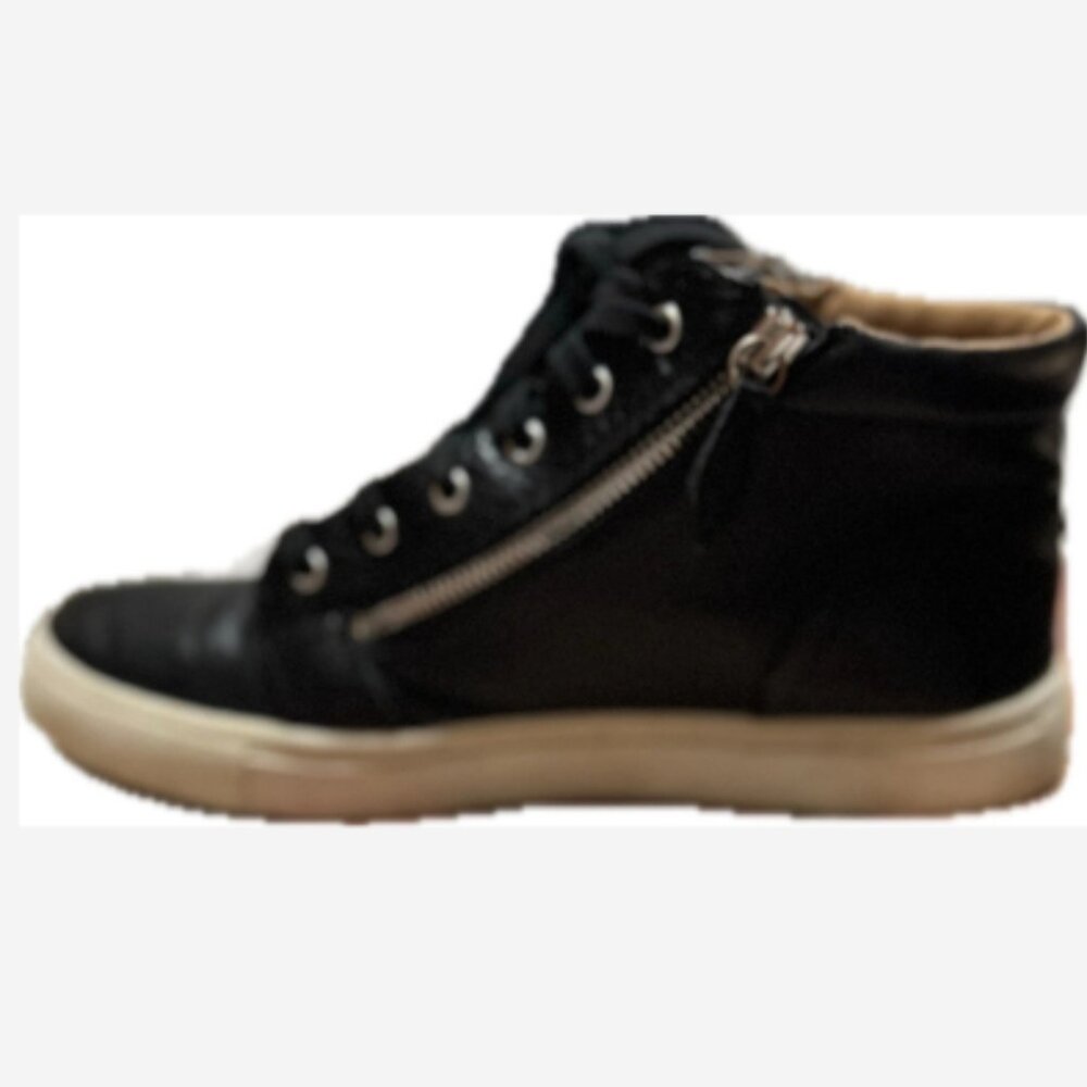 Dolce Vita Sneaker Shoe High Top Alison Women's Size 9 Black Zip & Lace Man-Made - Picture 5 of 5